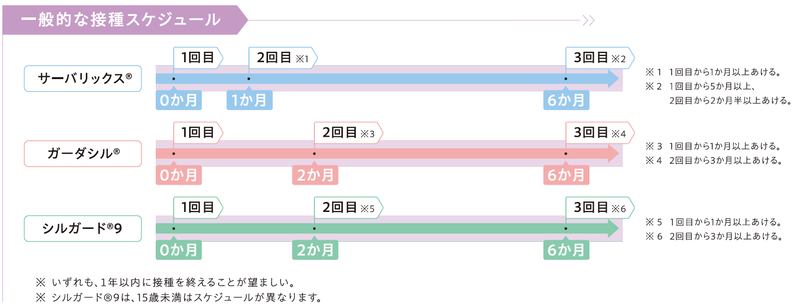 一般的な接種スケジュール