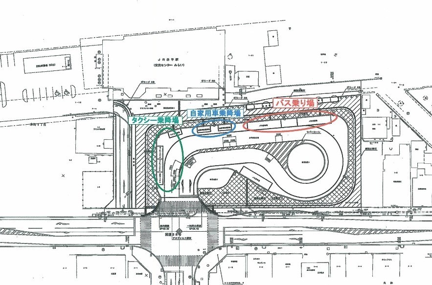 赤平駅前広場平面図