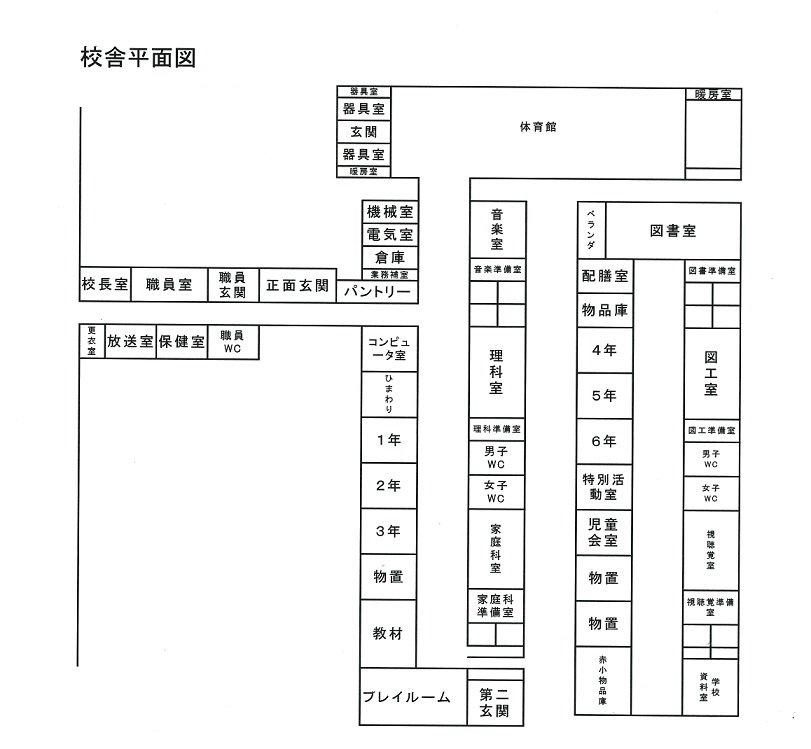 旧住友赤平小学校の平面図